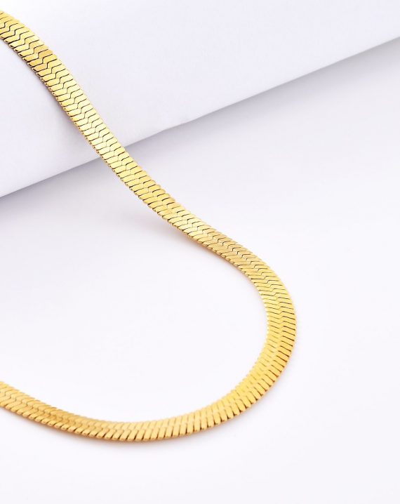 Kettinkje visgraat herringbone gold plated