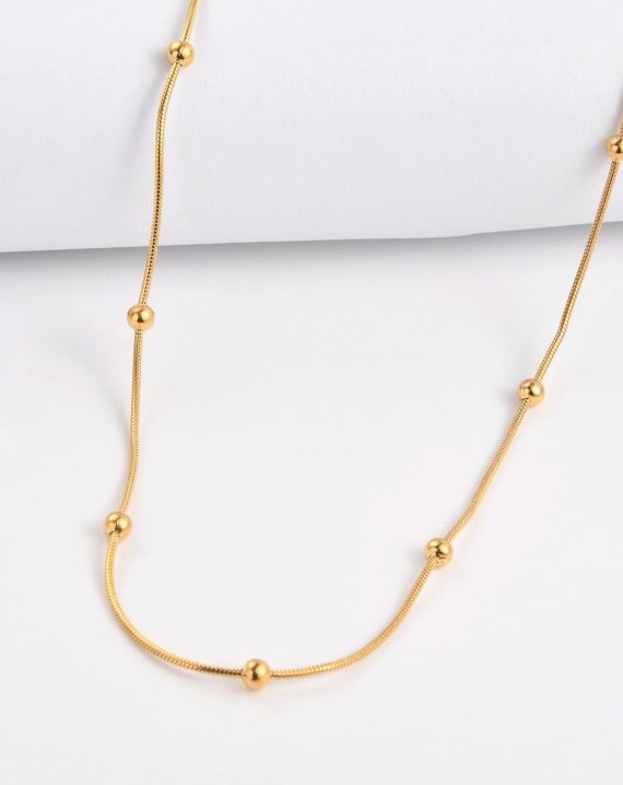 kettinkje slang met balletjes goldplated